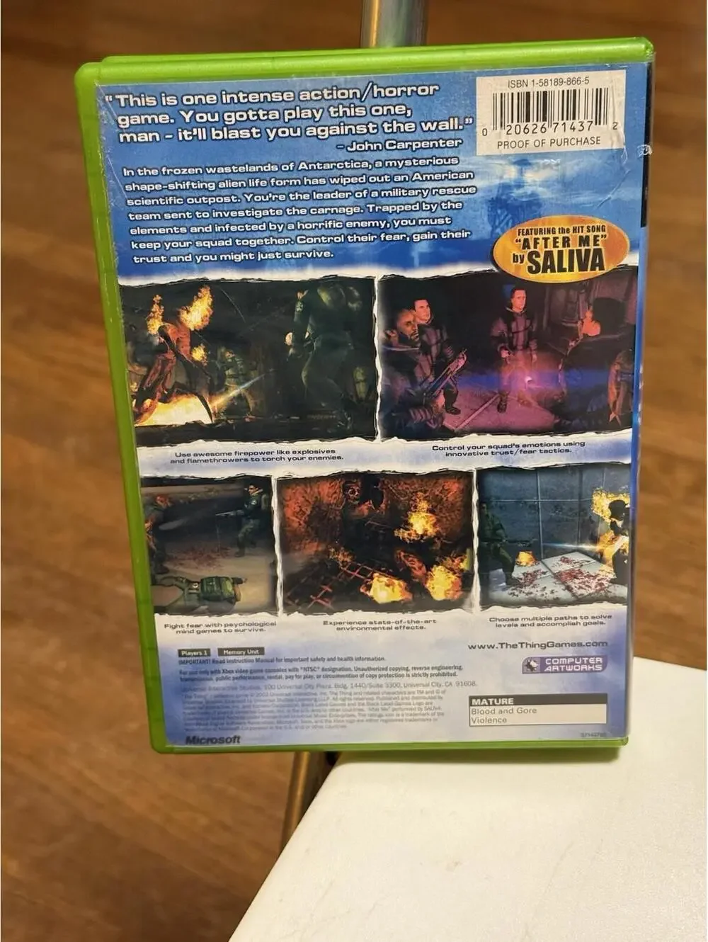 The Thing Microsoft Xbox Complete Good Condition